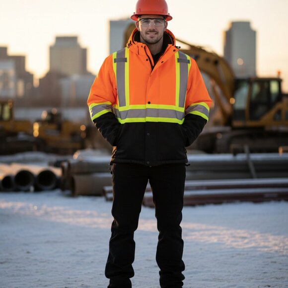 🧥 Forcefield Hi-Vis Softshell Winter Safety Jacket - Men Size(M) - Picture 1 of 6